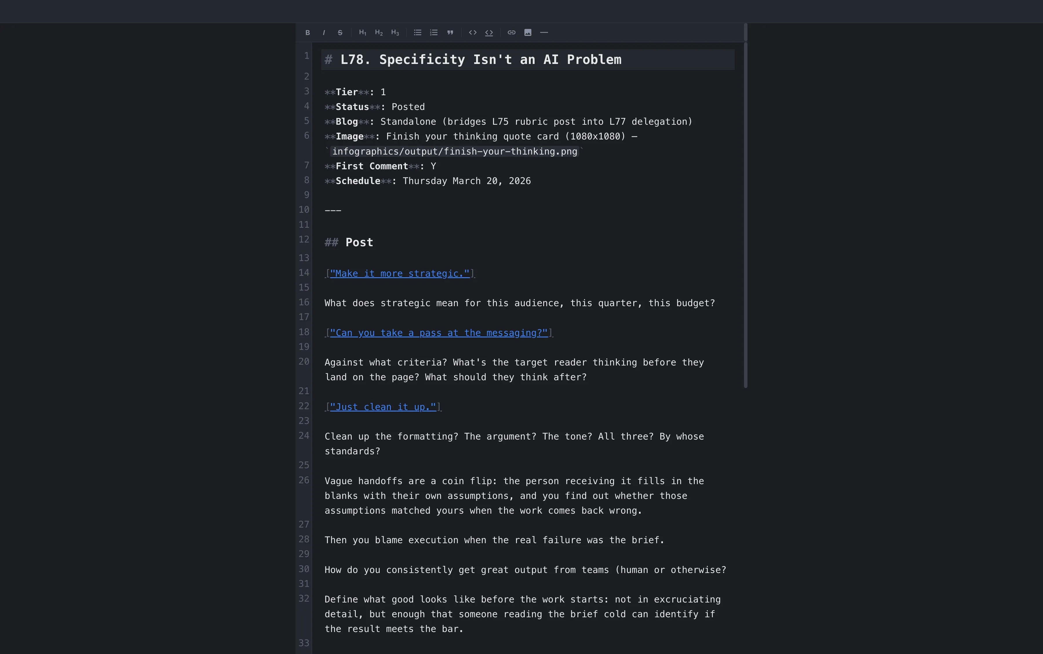 SideMark focus mode — fullscreen distraction-free editing with just the toolbar and centered text